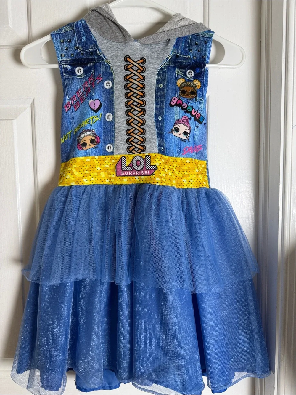 L.O.L. Surprise! Blue and Yellow Tulle Character Dress Size 7-8